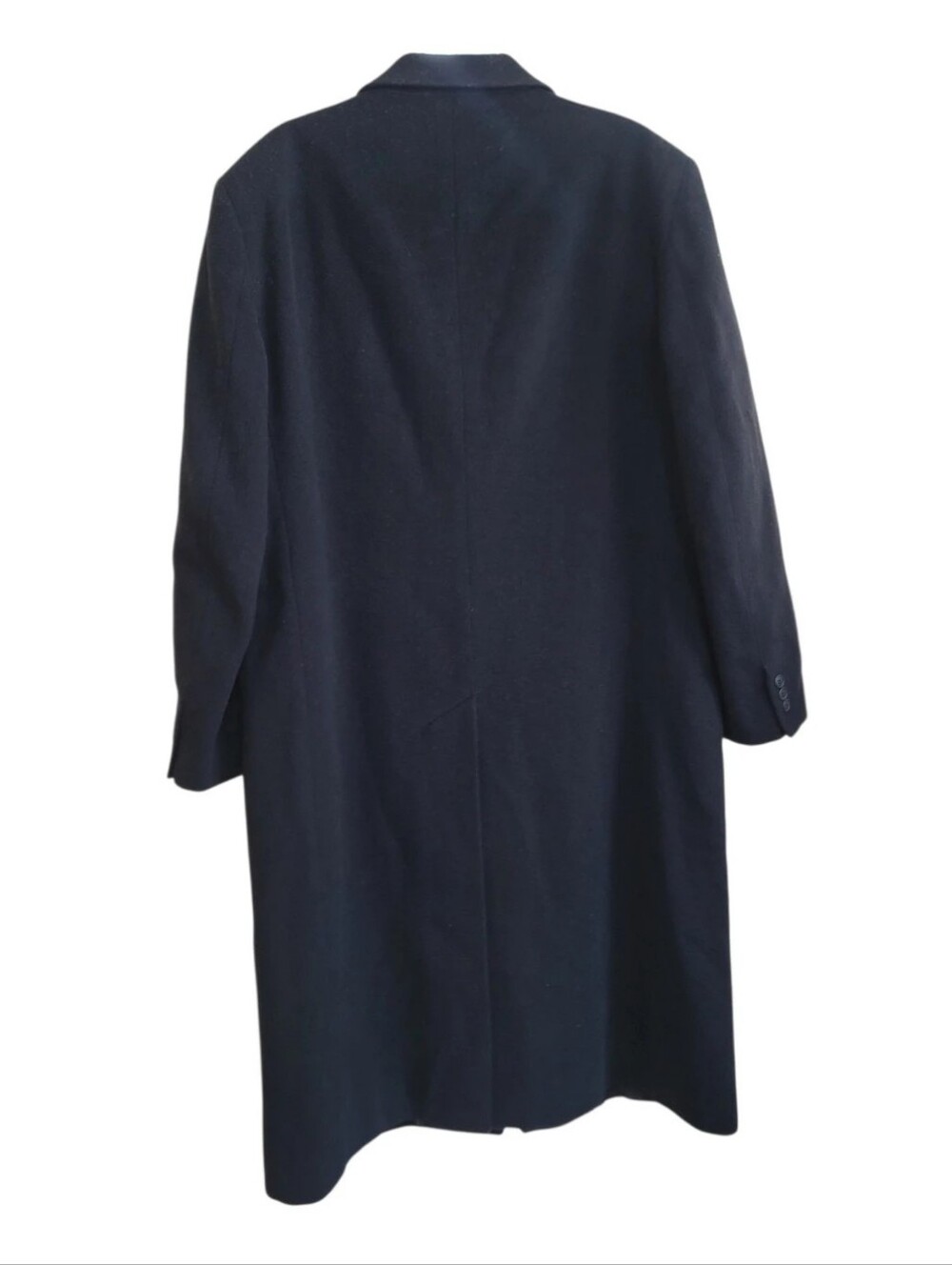Bradley Jons Men's Black Single-Breasted Overcoat Cashreme Wool Blend Size 42 - Picture 7 of 10